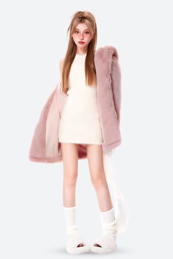 Pink Faux Fur Jacket
