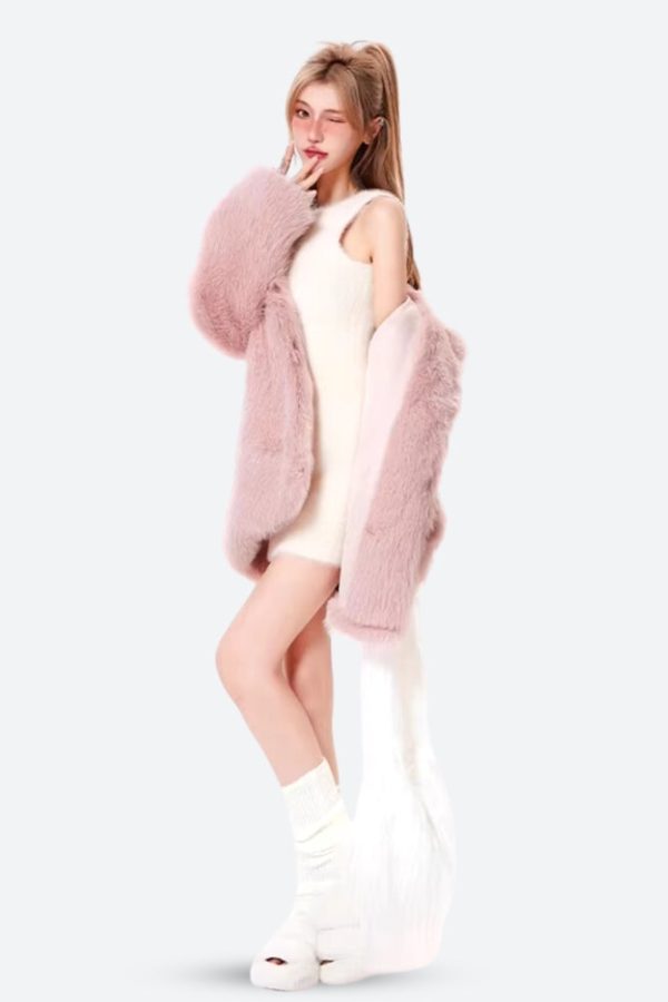Pink Faux Fur Jacket