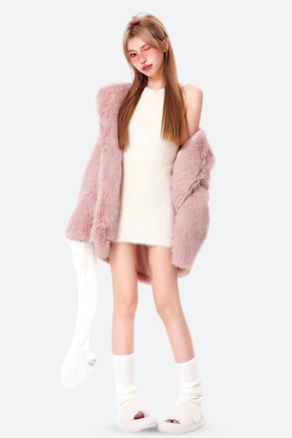 Pink Faux Fur Jacket