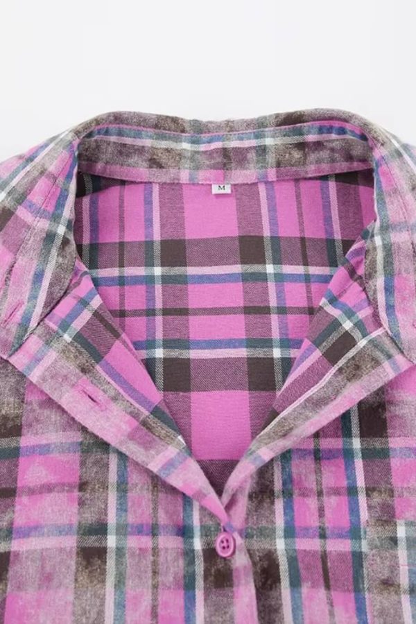 Pink Plaid Shirt