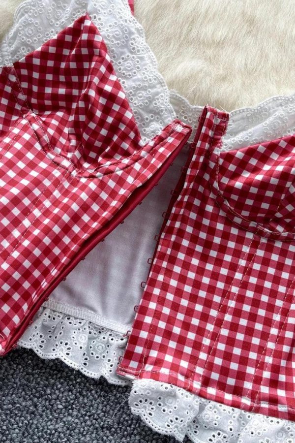 Plaid Bustier Crop Top