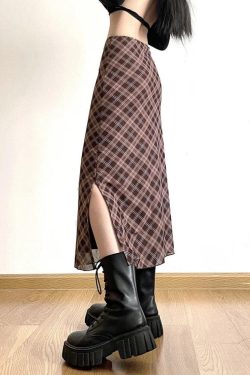 Plaid Midi Skirt