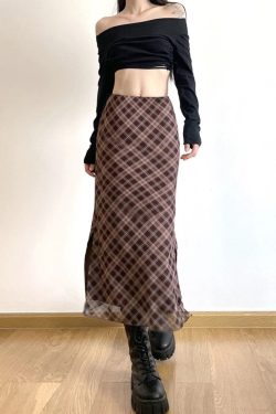 Plaid Midi Skirt