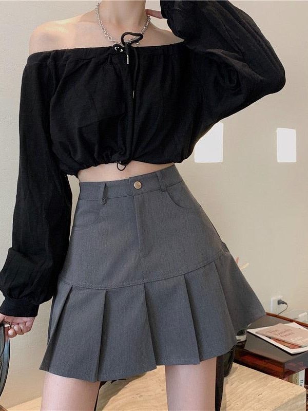Pleated College Mini Skirt