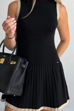 Pleated Mini Dress