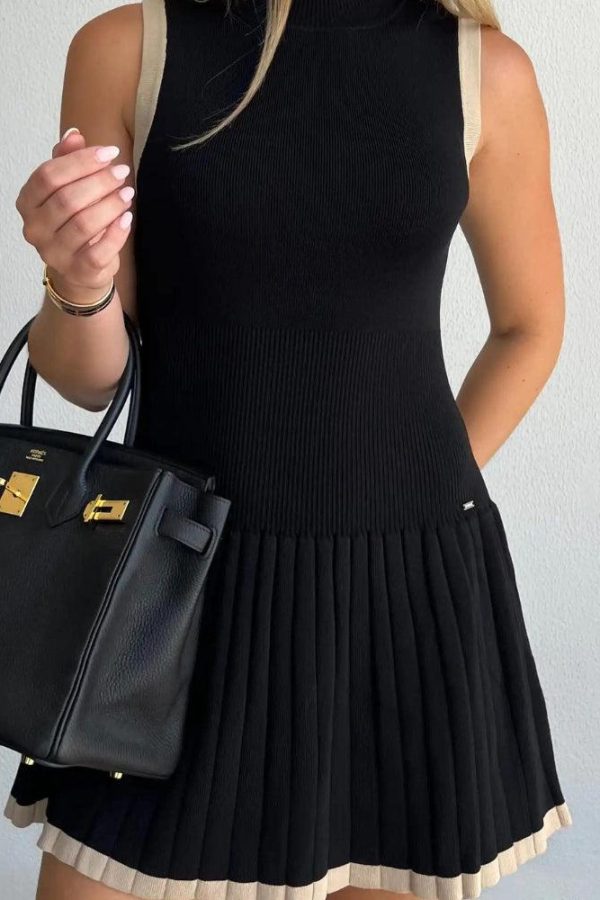 Pleated Mini Dress