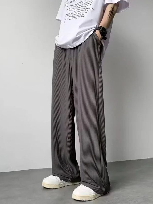 Pleated Straight Leg Pants