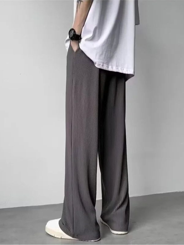 Pleated Straight Leg Pants