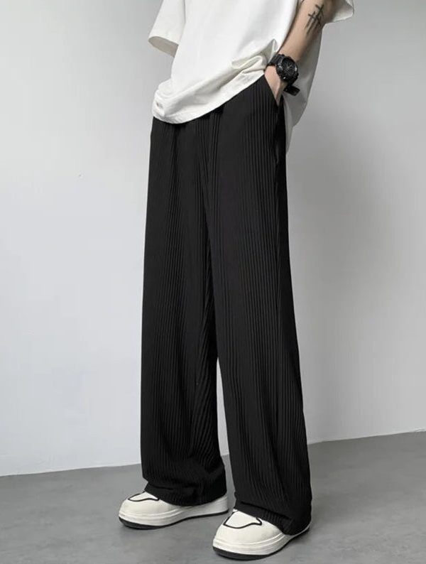 Pleated Straight Leg Pants
