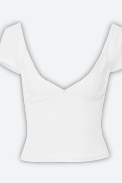 Plunge Neck Bodycon Top