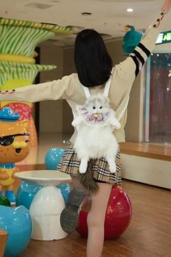 Plush Cat Doll Backpack Cute Fluffy Kawaii Rucksack