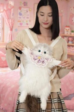 Plush Cat Doll Backpack Cute Fluffy Kawaii Rucksack