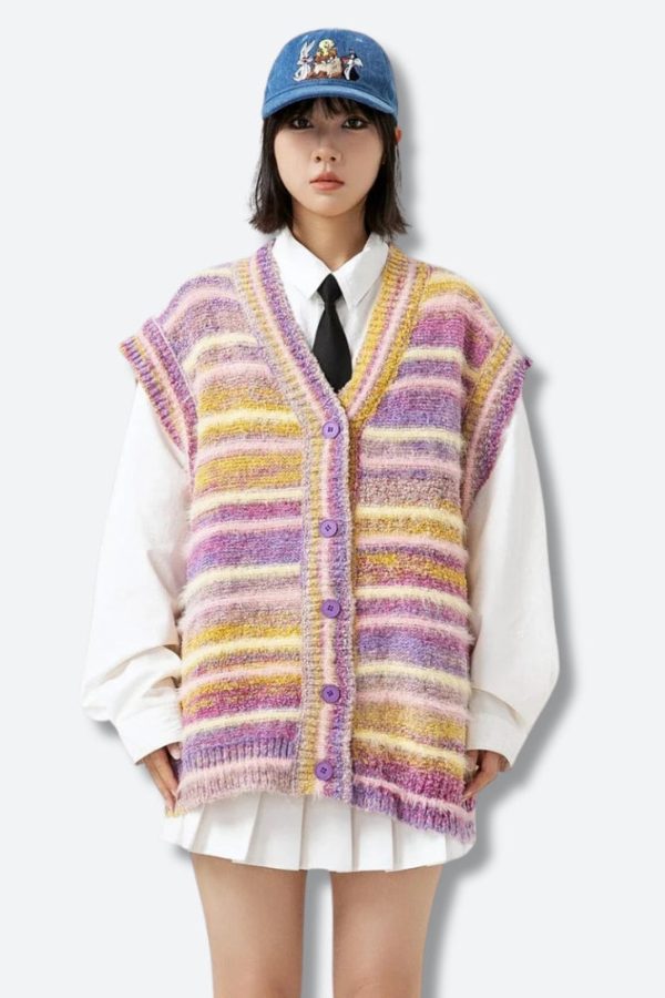 Plush Knitted Cardigan Vest