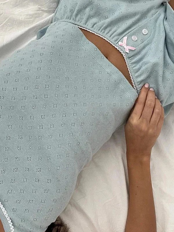 Pointelle Two Piece Pajama Set