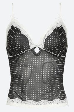 Polka Dot Mesh Top