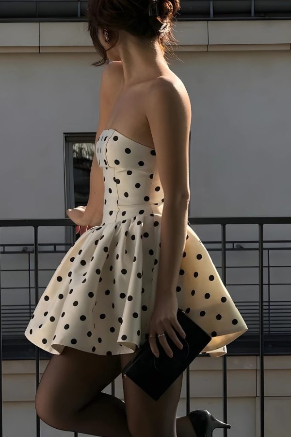 Polka Dot Preppy Mini Dress