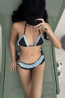 Polka Dot Ruffled Bikini Set