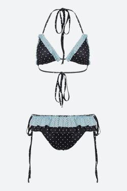 Polka Dot Ruffled Bikini Set