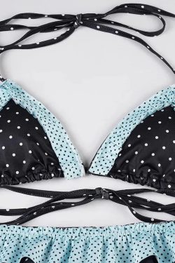 Polka Dot Ruffled Bikini Set