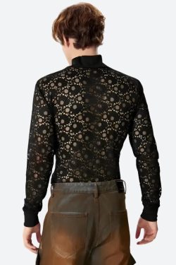 Polka Dots Lace Sheer Top