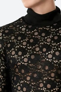 Polka Dots Lace Sheer Top