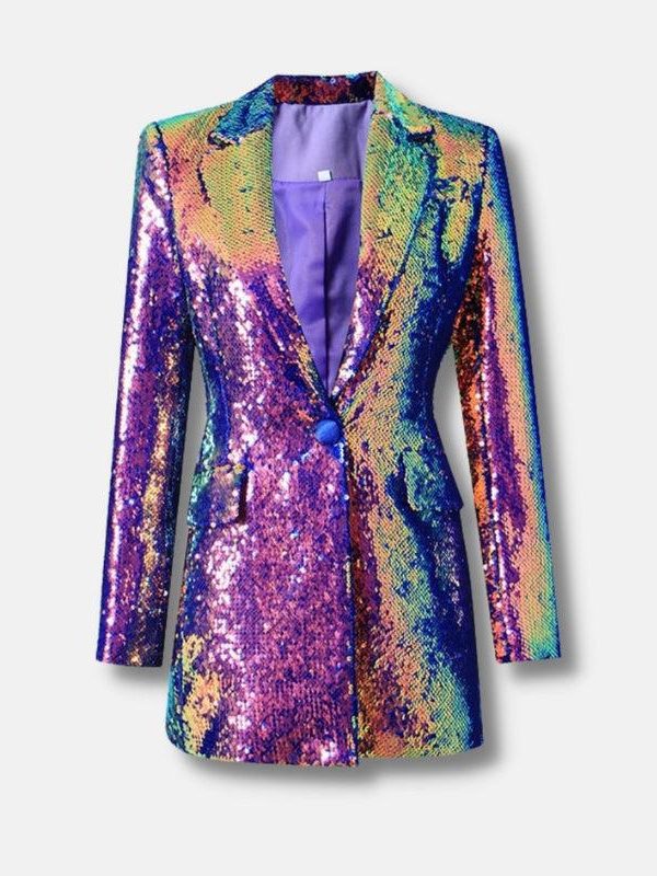 Premium Sequin Long Blazer