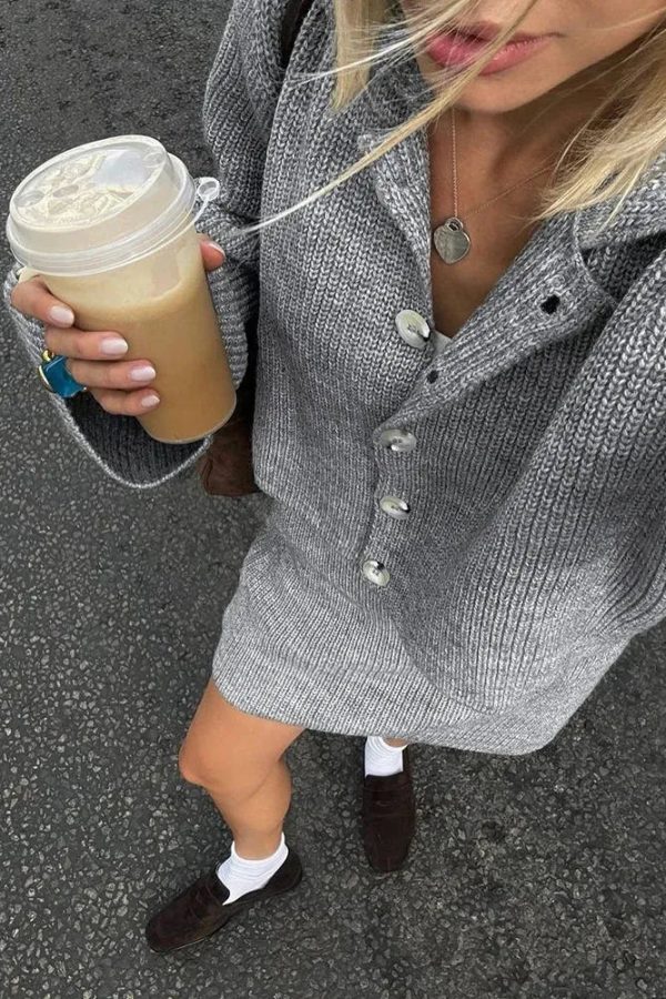 Preppy Knitted Cardigan & Mini Skirt Two Piece Set