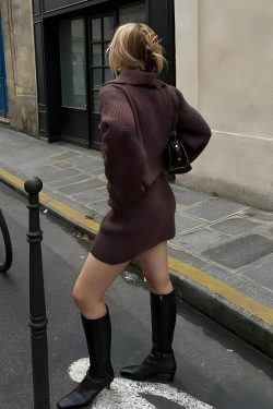 Preppy Knitted Cardigan & Mini Skirt Two Piece Set