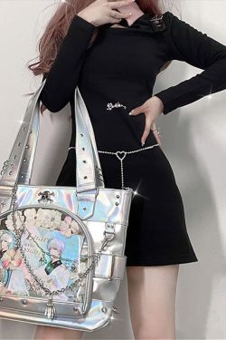 Punk Clear Doll Shoulder Bag Metal Skull Chain Lolita Totes