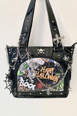 Punk Clear Doll Shoulder Bag Metal Skull Chain Lolita Totes