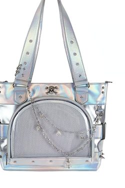 Punk Clear Doll Shoulder Bag Metal Skull Chain Lolita Totes