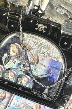Punk Clear Doll Shoulder Bag Metal Skull Chain Lolita Totes