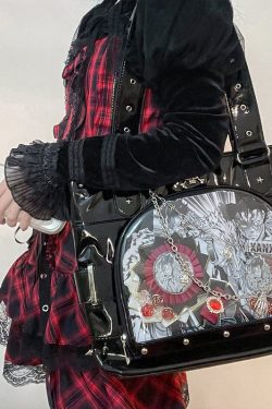 Punk Clear Doll Shoulder Bag Metal Skull Chain Lolita Totes