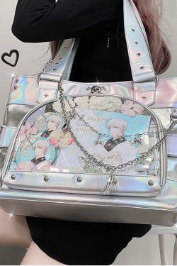 Punk Clear Doll Shoulder Bag Metal Skull Chain Lolita Totes