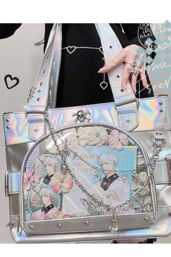 Punk Clear Doll Shoulder Bag Metal Skull Chain Lolita Totes