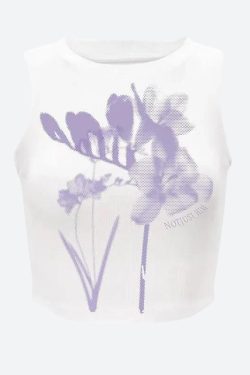 Purple Flowers Tank Top