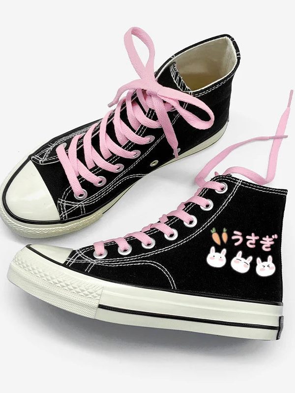 Rabbit & Carrot Lace Up Canvas Shoes