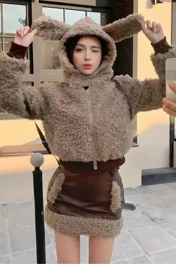 Rabbit Hood Teddy Two Piece Set