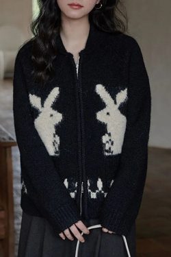 Rabbit Knitted Zip Cardigan