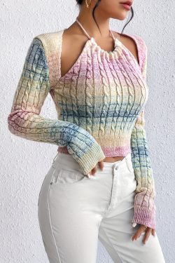 Rainbow Crochet Top