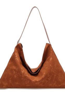 Retro Brown Jacquard Cotton Shoulder Bags