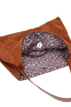 Retro Brown Jacquard Cotton Shoulder Bags