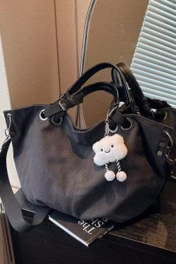 Retro Brown Large Capacity Canvas Tote Handbag