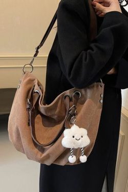 Retro Brown Large Capacity Canvas Tote Handbag