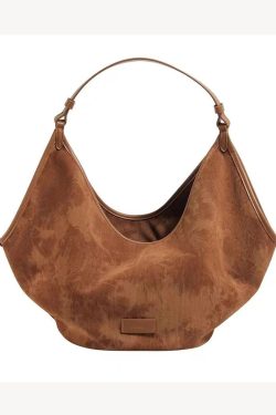Retro Brown Large Capacity Corduroy Satchel Handbag