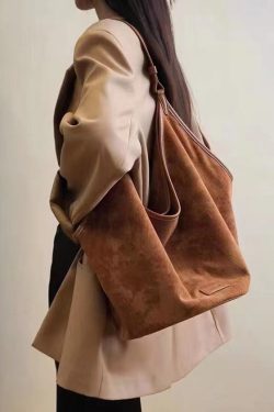 Retro Brown Large Capacity Corduroy Satchel Handbag