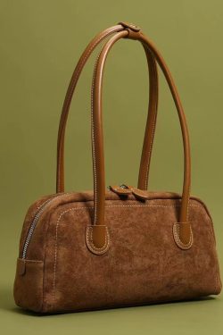 Retro Brown Solid Durable Faux Leather Womens Shoulder Bags