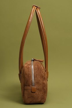 Retro Brown Solid Durable Faux Leather Womens Shoulder Bags