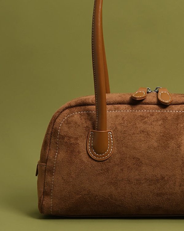 Retro Brown Solid Durable Faux Leather Womens Shoulder Bags