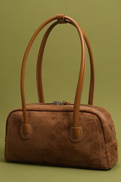 Retro Brown Solid Durable Faux Leather Womens Shoulder Bags